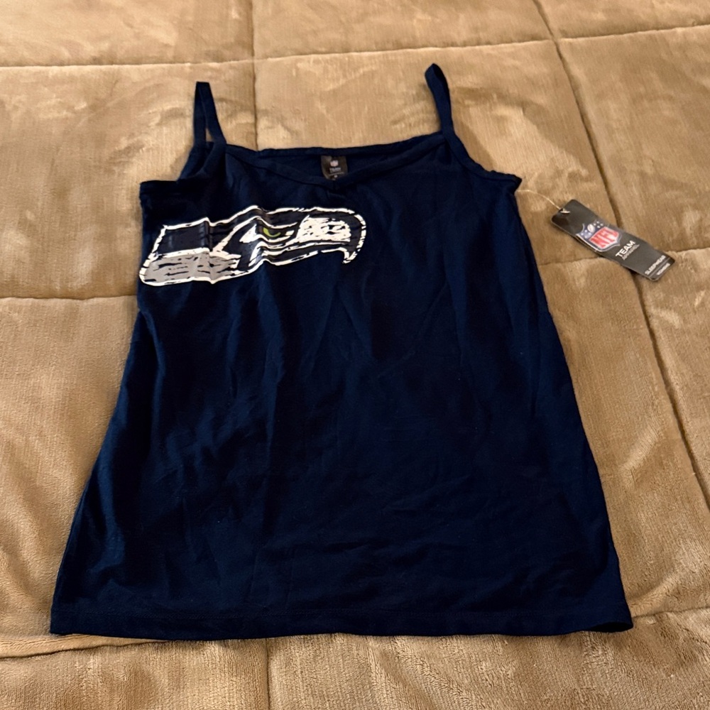 Team Apparel Navy and White Sports Seattle Seahawks Tank